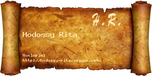 Hodossy Rita névjegykártya